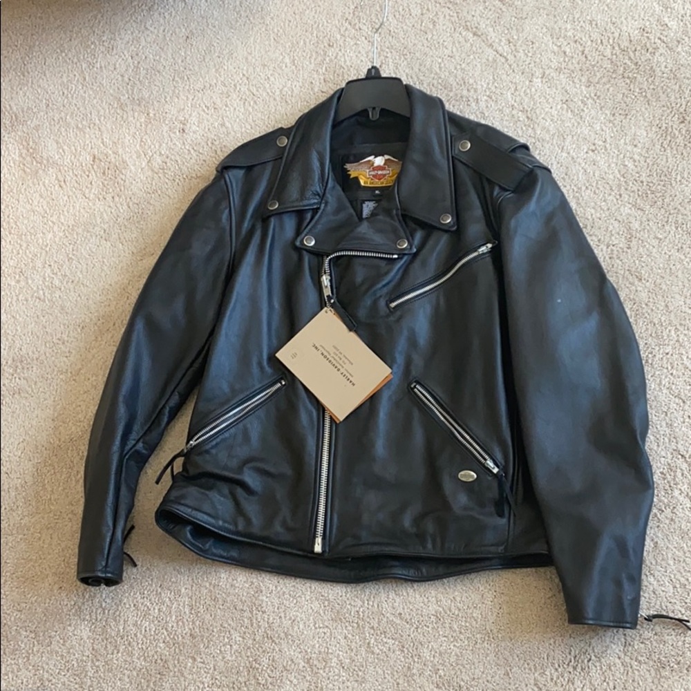 HARLEY DAVIDSON MENS BASIC SKINS LEATHER JACKET XL